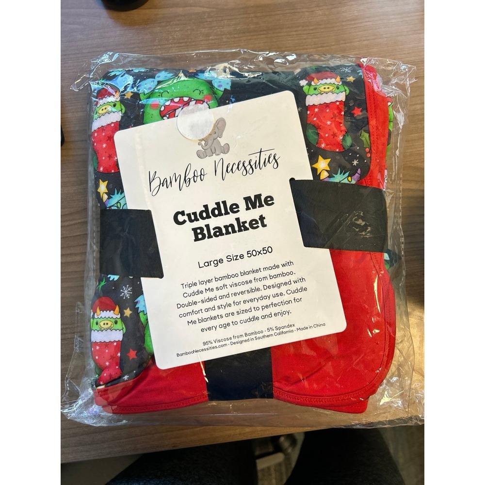 Bamboo Necessities cuddle me triple layer‎ monsters bamboo blanket 50x50 NIB